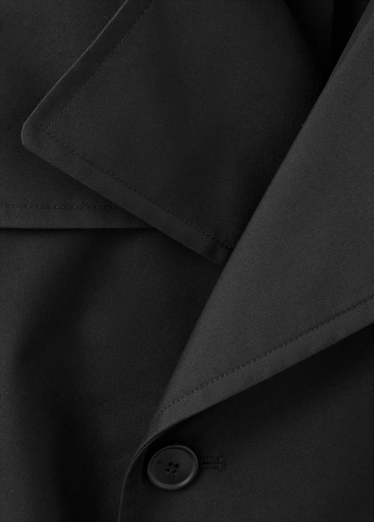 Water-repellent belted trench coat — Black