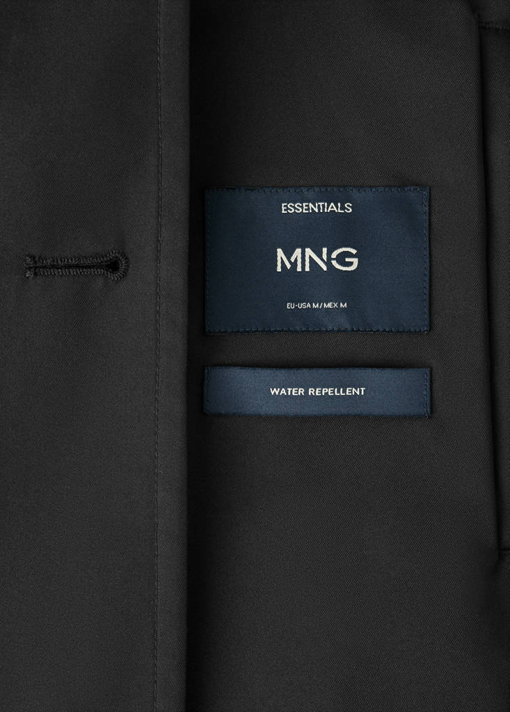 Water-repellent belted trench coat — Black