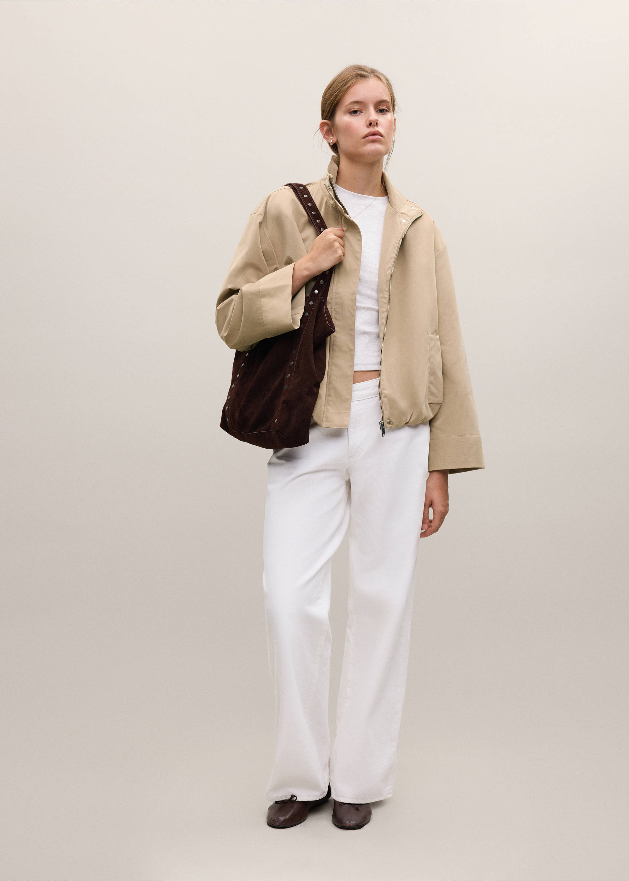 Bomber-style trench coat - General plane, Beige. Ref: 37055978-00.