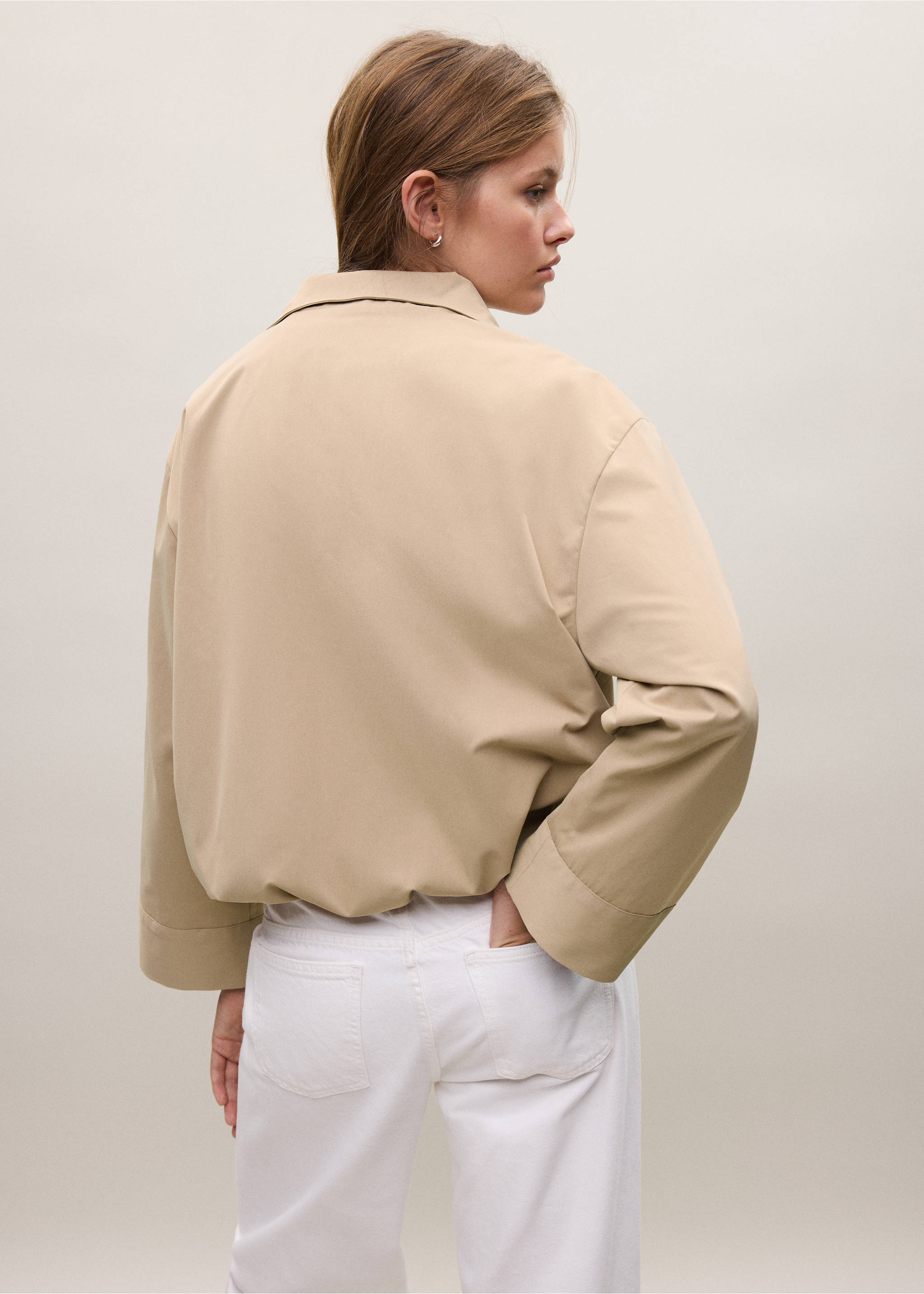 Bomber-style trench coat - Reverse of the article, Beige. Ref: 37055978-00.