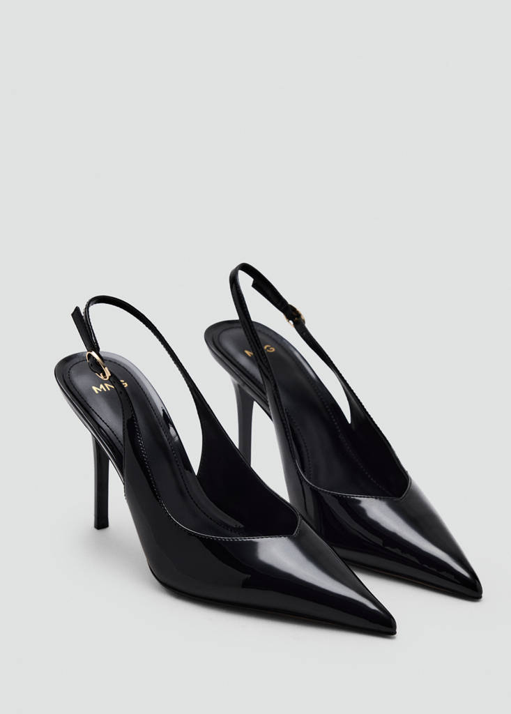 Patent heeled shoes — Black