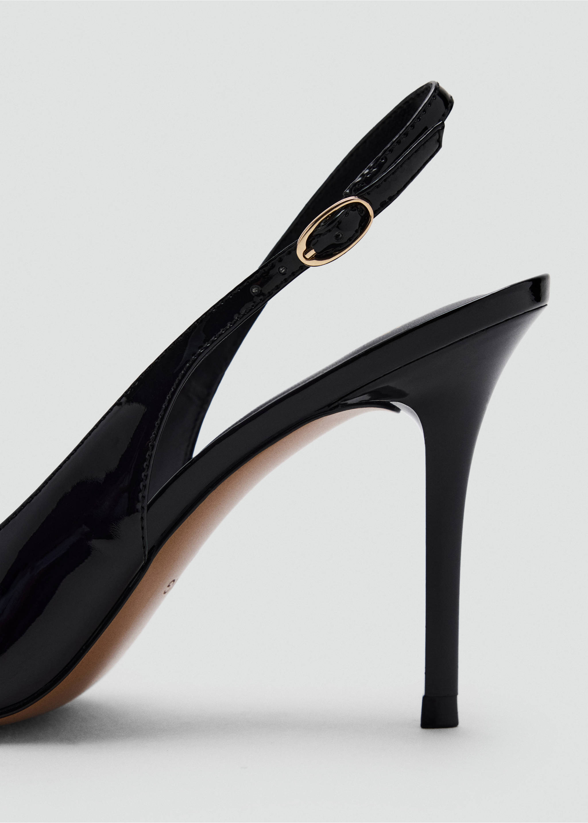 Patent heeled shoes - Details of the article 1, Black. Ref: 37055979-00.