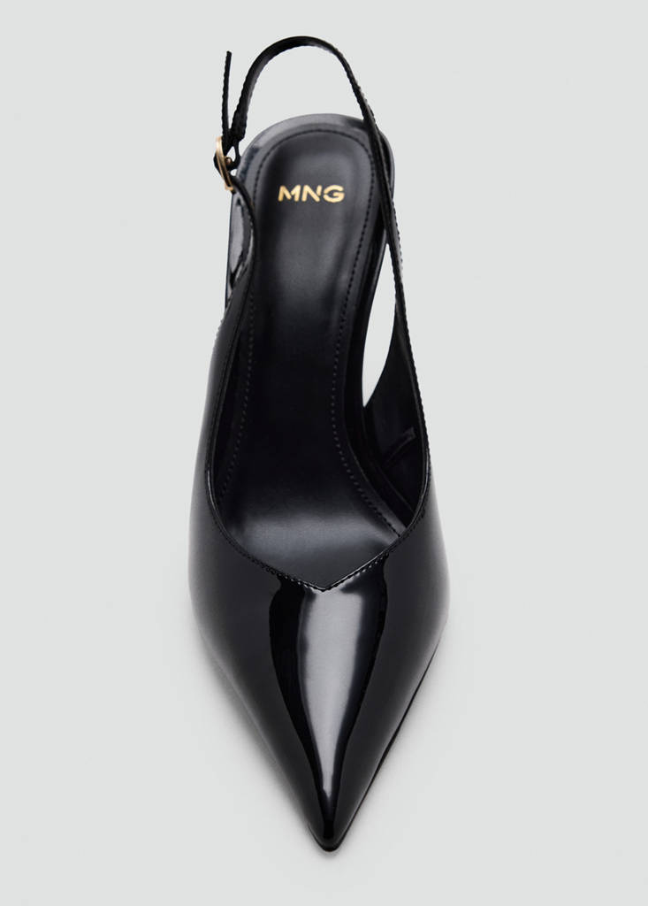 Patent heeled shoes — Black
