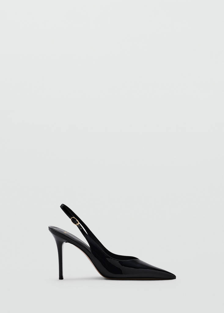 Patent heeled shoes — Black