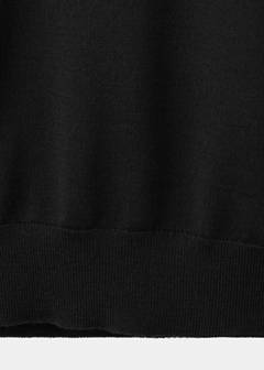 Fine-knit polo jumper in 100% merino wool — Black 8
