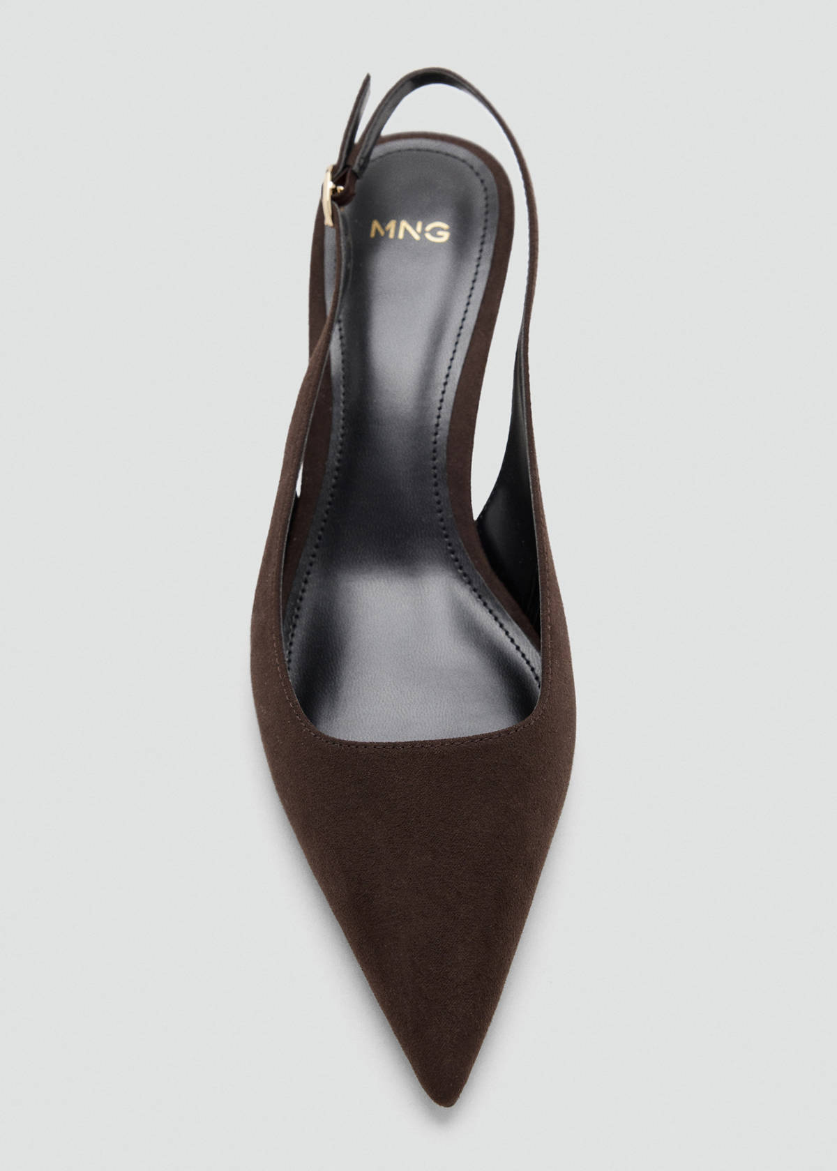 Pointed kitten-heel shoes — Chocolate