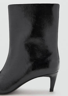 Square-toe suede heeled ankle boot — Black 4
