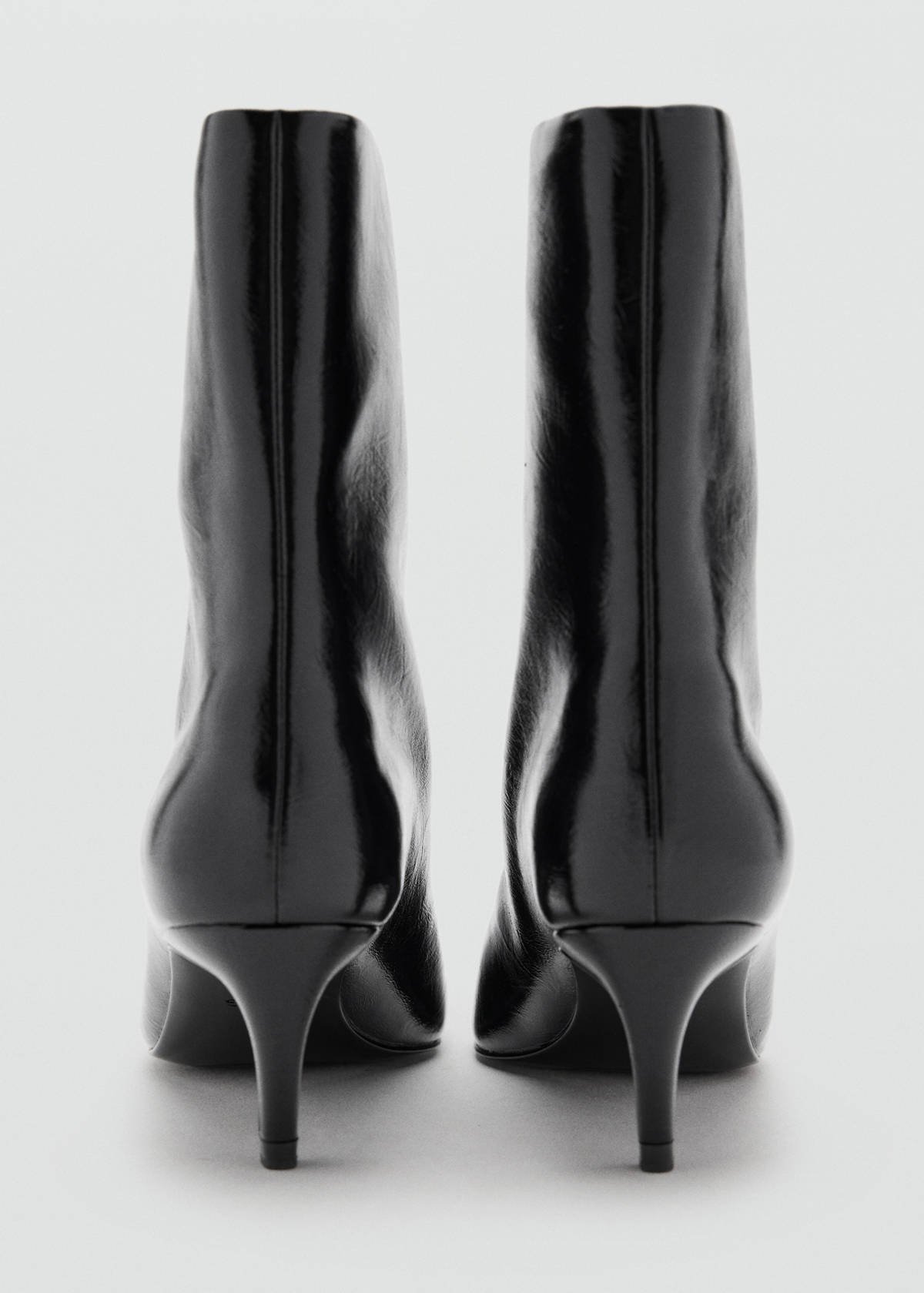 Square-toe suede heeled ankle boot — Black