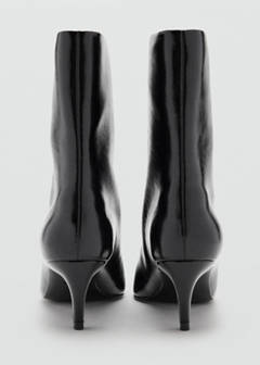 Square-toe suede heeled ankle boot — Black 6