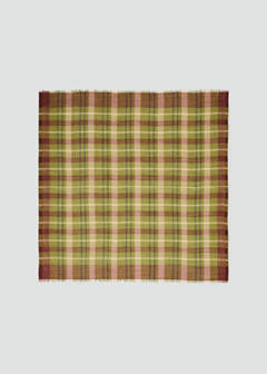 100% wool checked scarf — Green 6