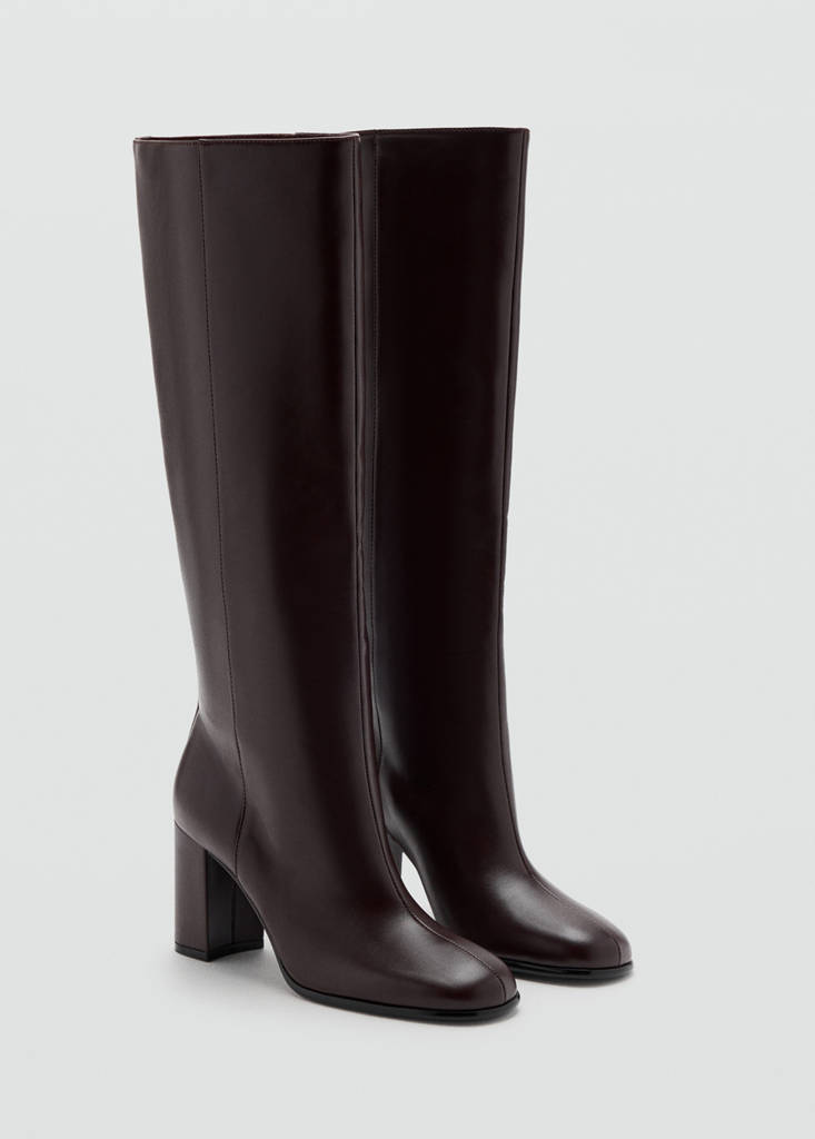 High block-heel boot — Burgundy