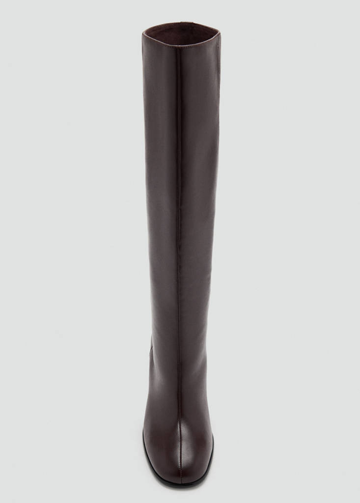 High block-heel boot — Burgundy