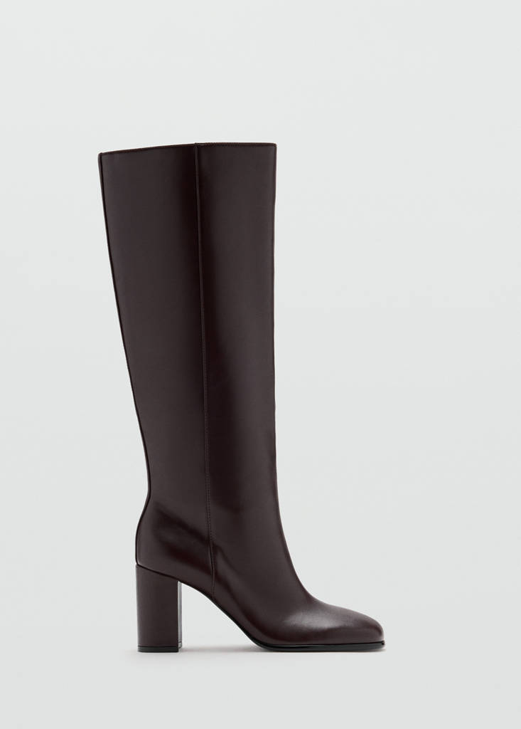 High block-heel boot — Burgundy