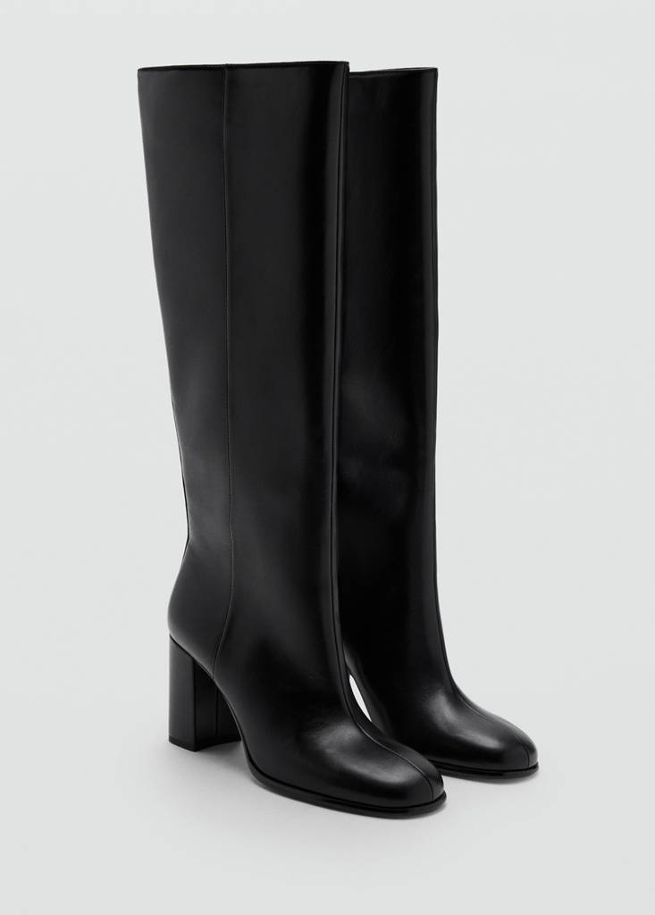 High block-heel boot — Black