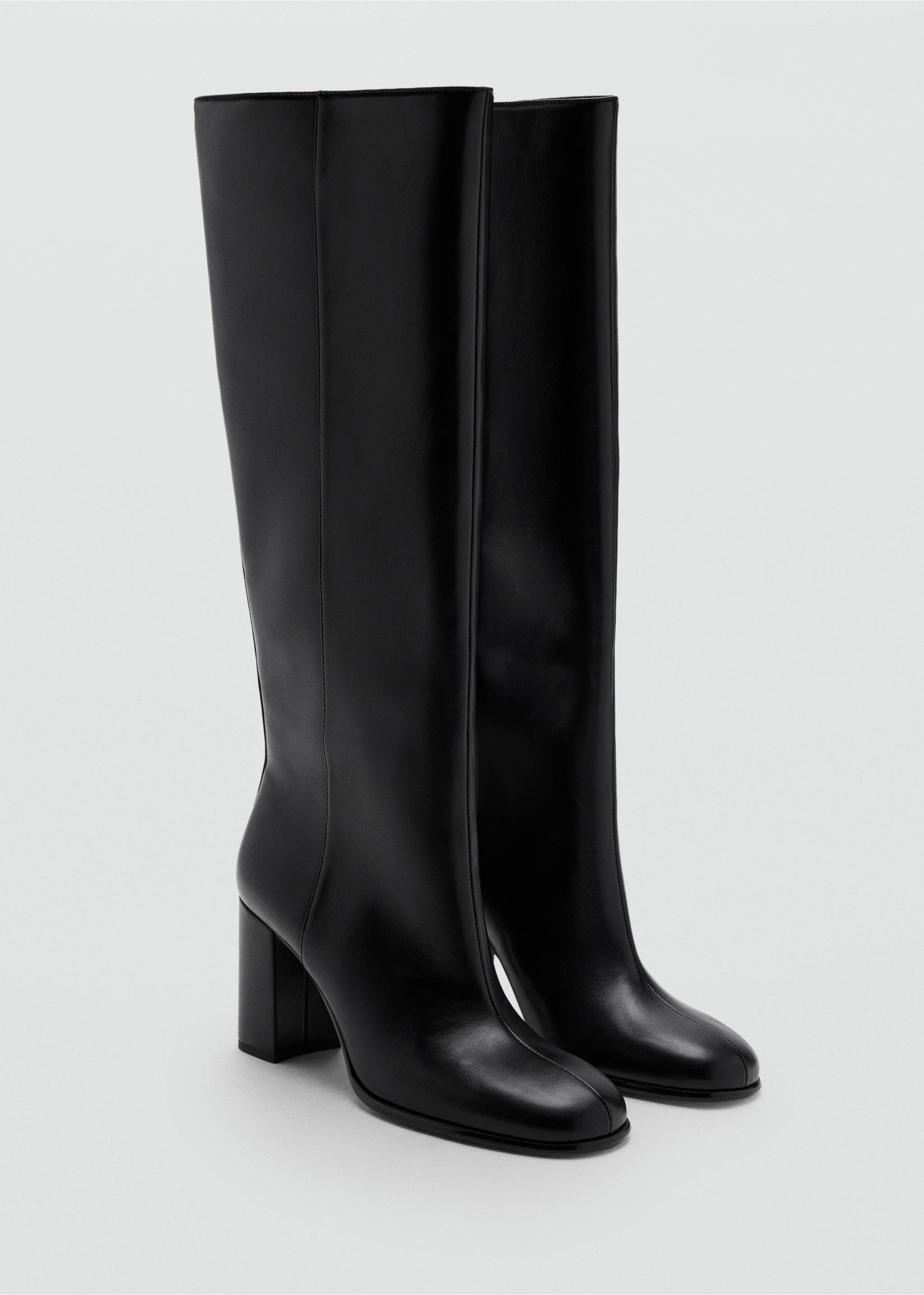 High block-heel boot - Medium plane, Black. Ref: 37055985-00.