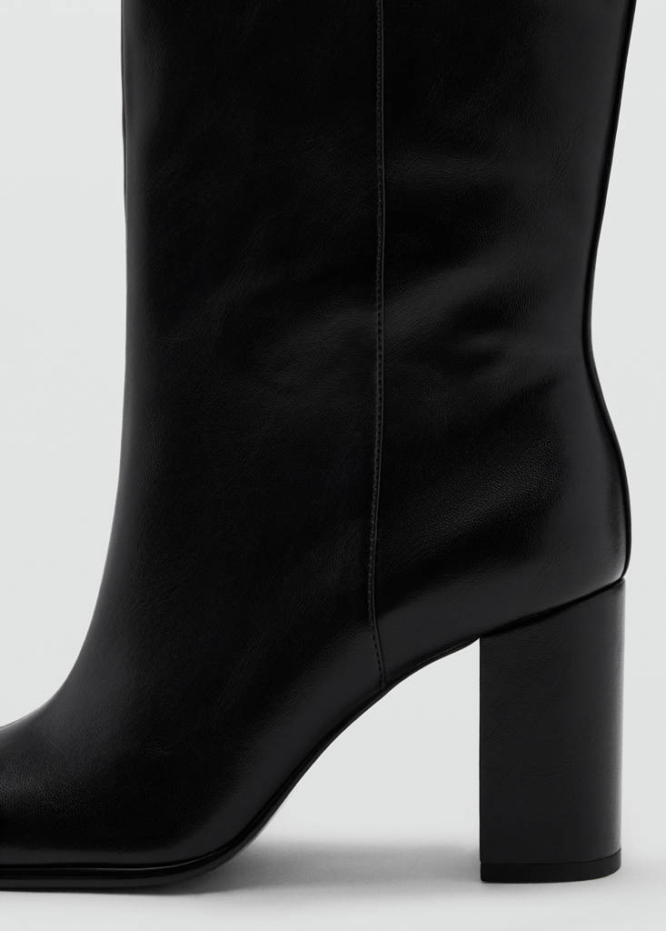High block-heel boot — Black