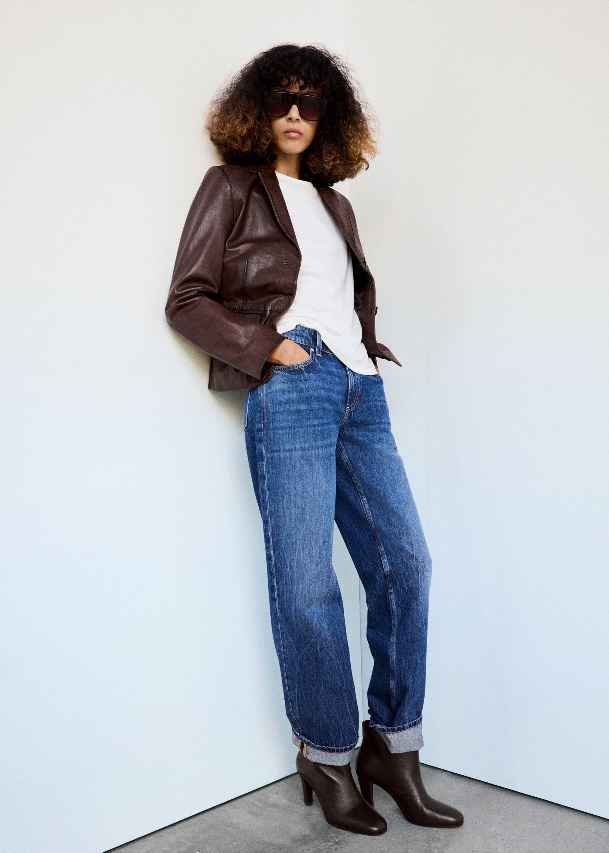 Leather heeled boots - General plane, Chocolate. Ref: 37055986-00.