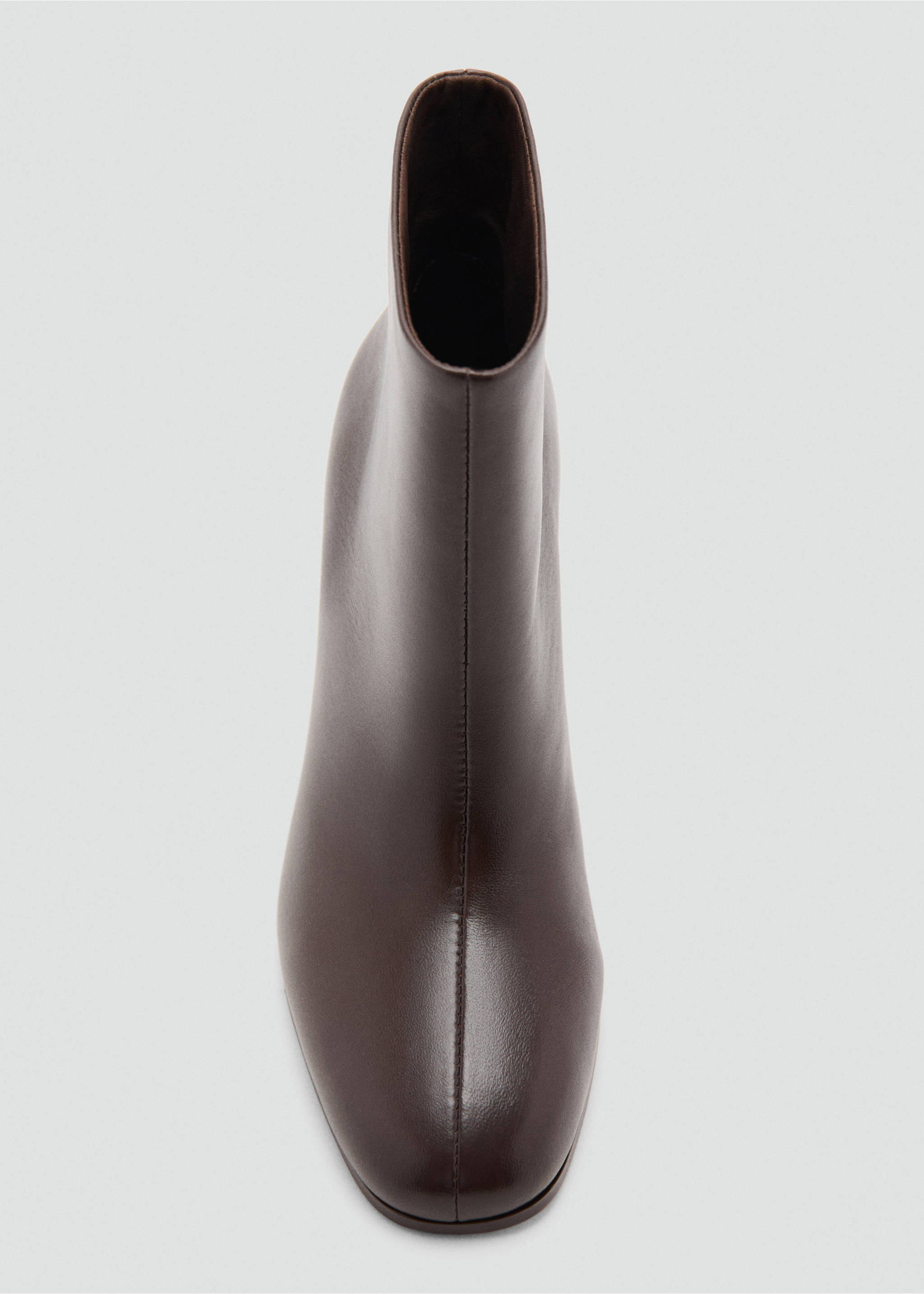 Leather heeled boots - Details of the article 2, Chocolate. Ref: 37055986-00.