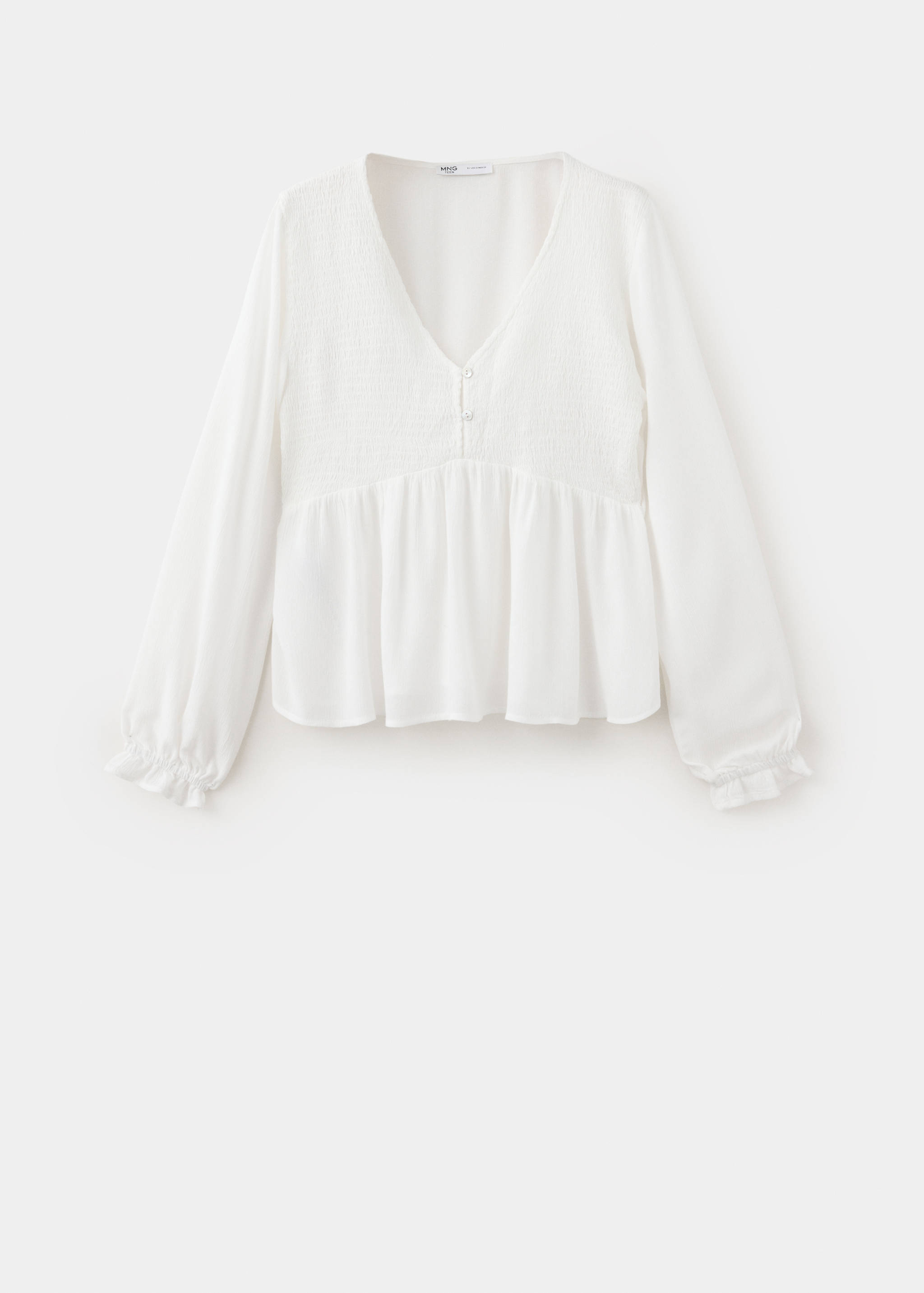Gathered blouse with V-neckline - Article without model