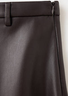 Faux leather A-line skirt — Chocolate 9