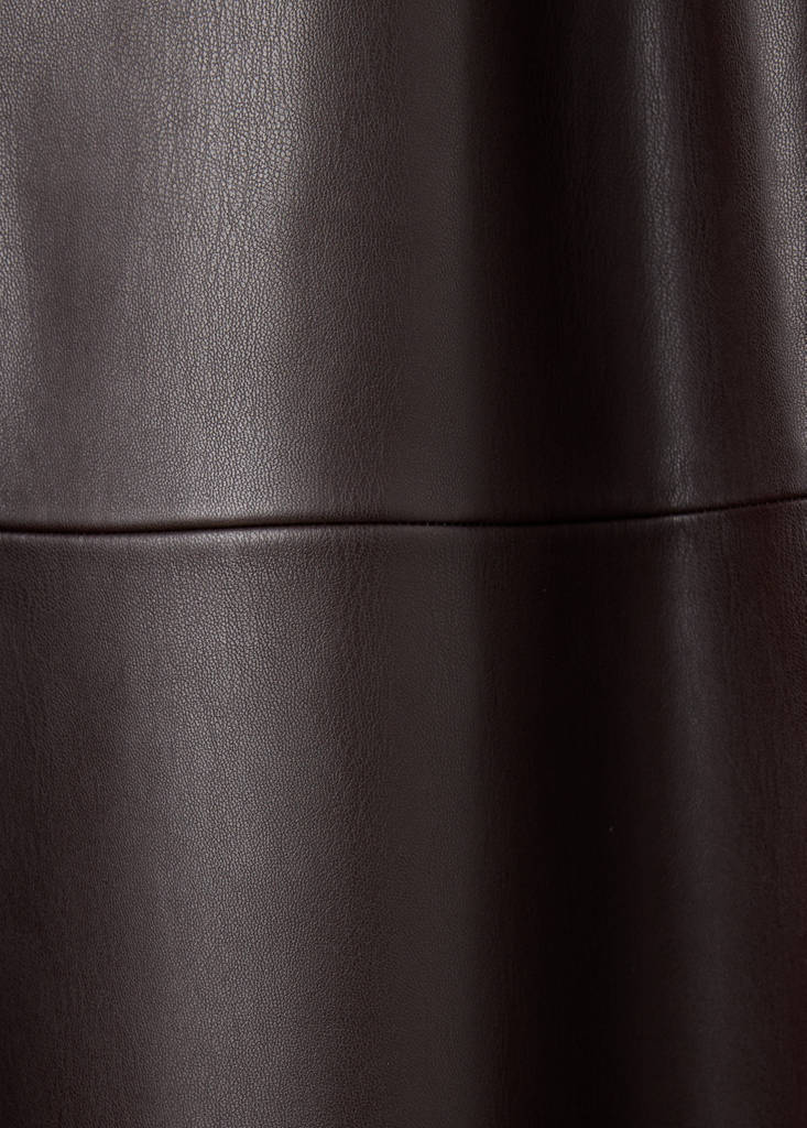 Faux leather A-line skirt — Chocolate