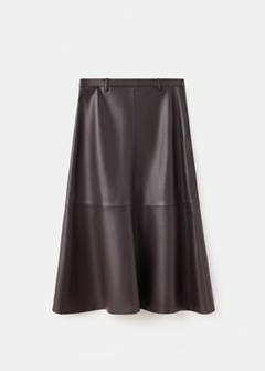 Faux leather A-line skirt — Chocolate 8