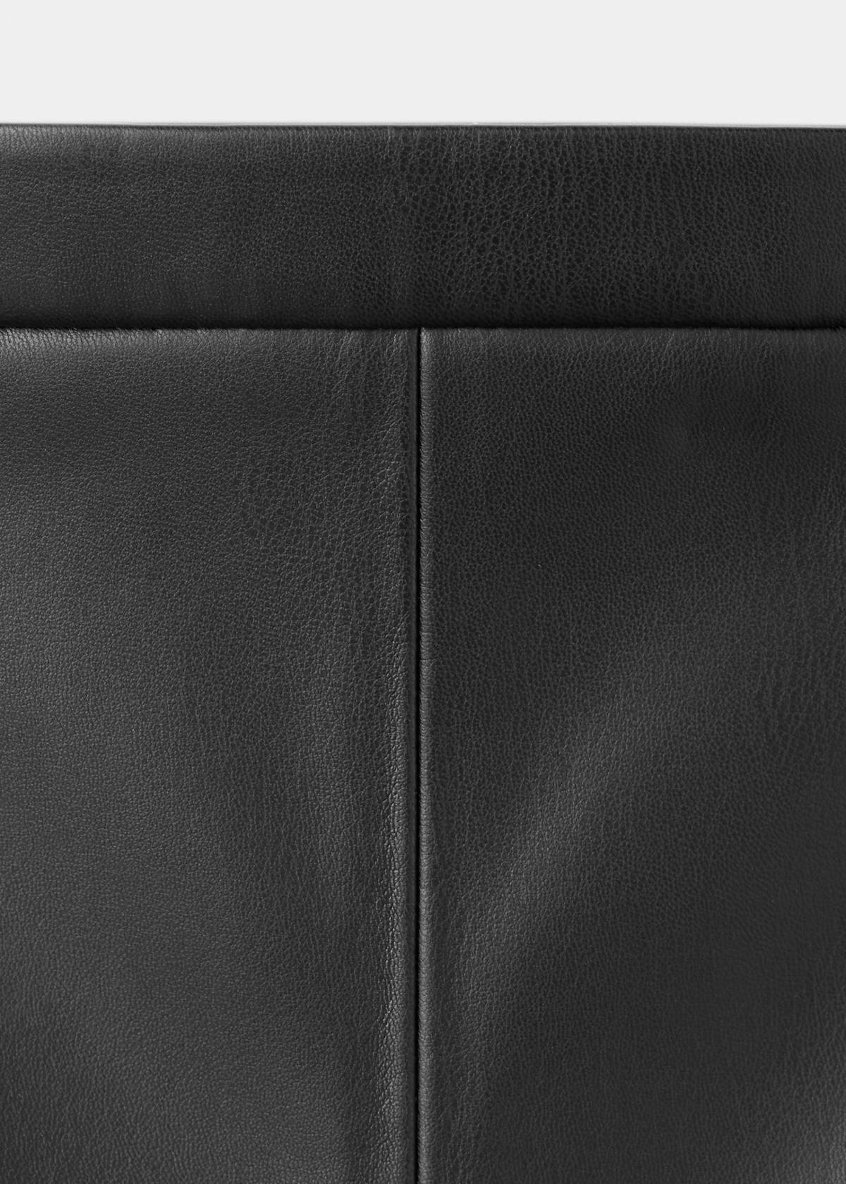 Faux leather A-line skirt — Black