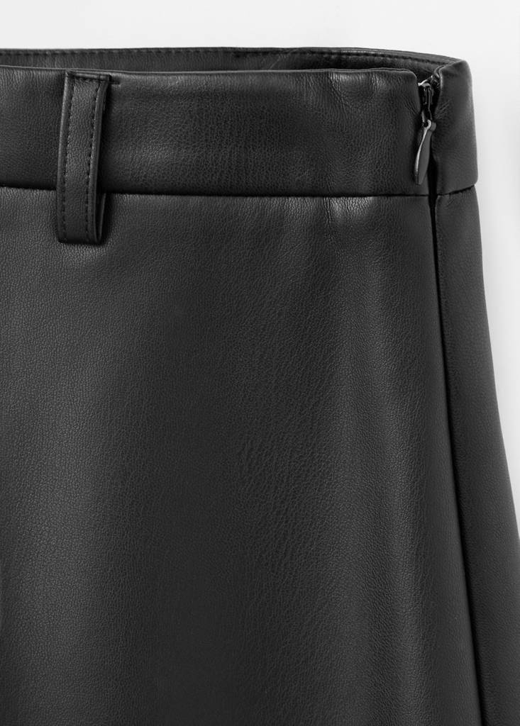 Faux leather A-line skirt — Black