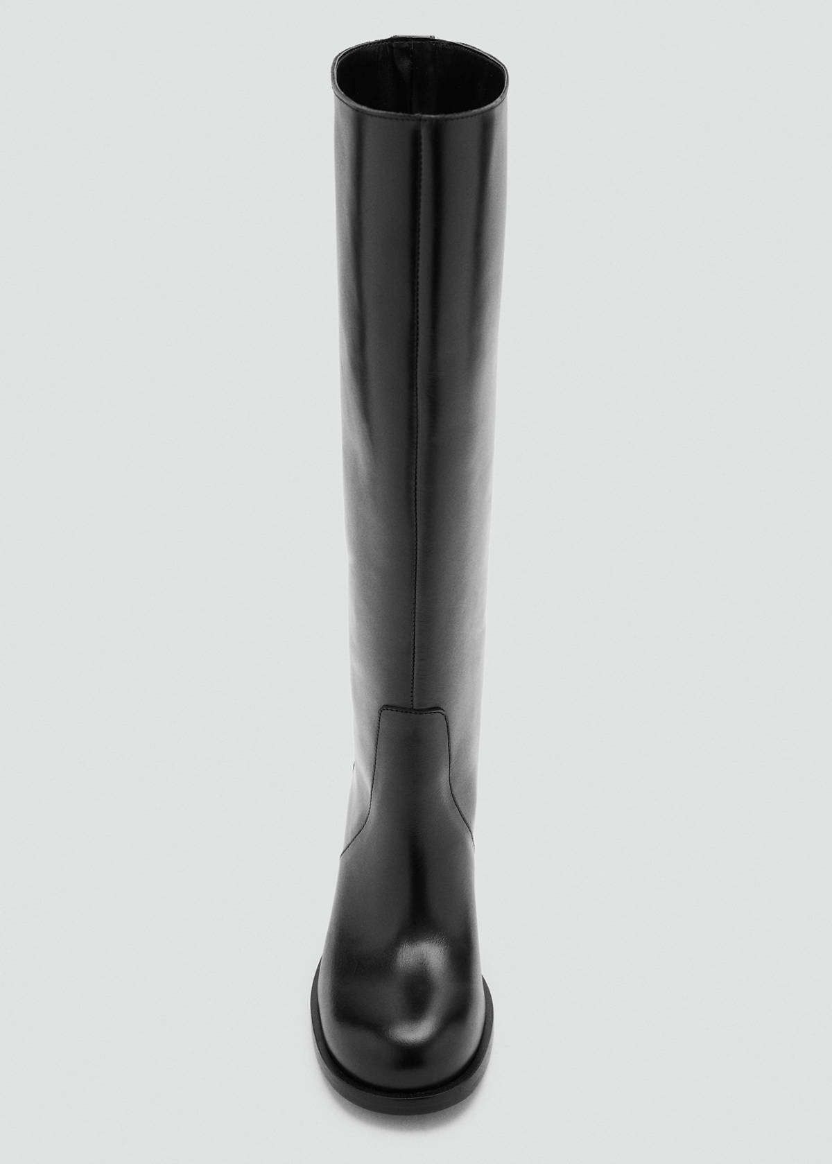 100% leather heeled boot — Black