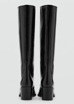 100% leather heeled boot — Black 5