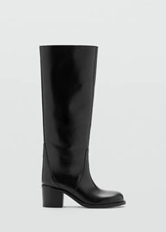 100% leather heeled boot — Black 1