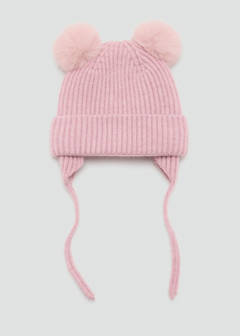 Pom-pom knitted hat — Pale Pink 1