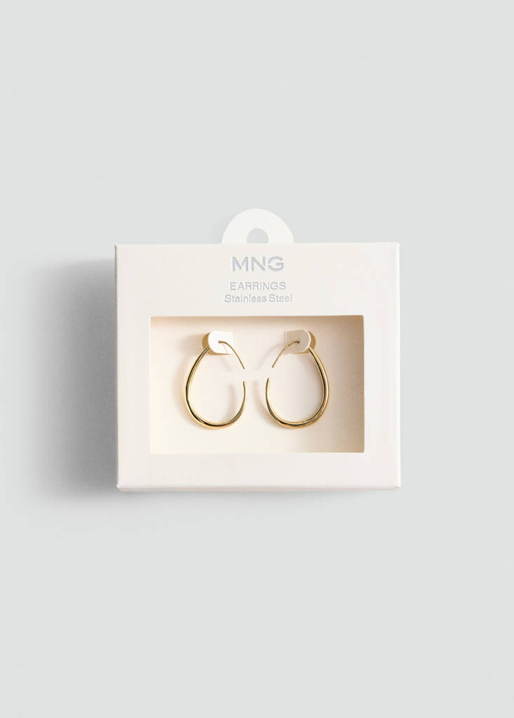 Stainless steel hoop earrings — Gold