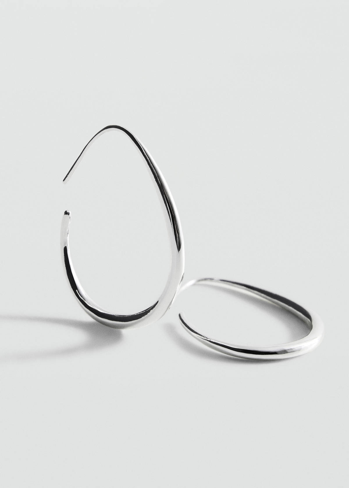 Stainless steel hoop earrings — Silver