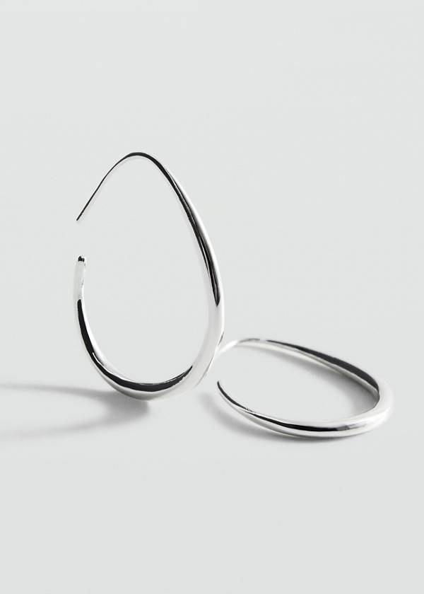 Stainless steel hoop earrings — Silver