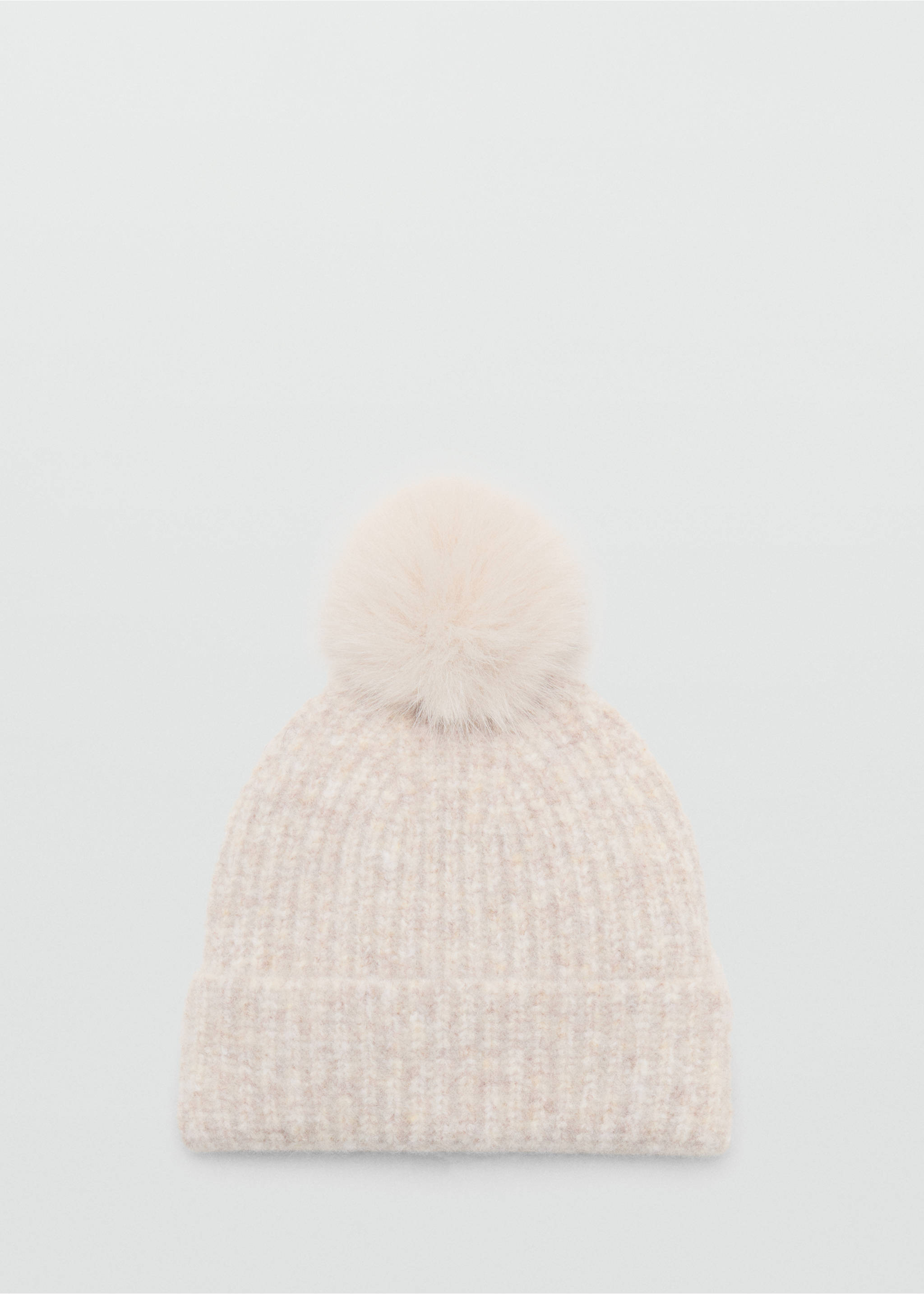 Pom pom cable-knit beanie - Article without model, Sand. Ref: 37055993-00.
