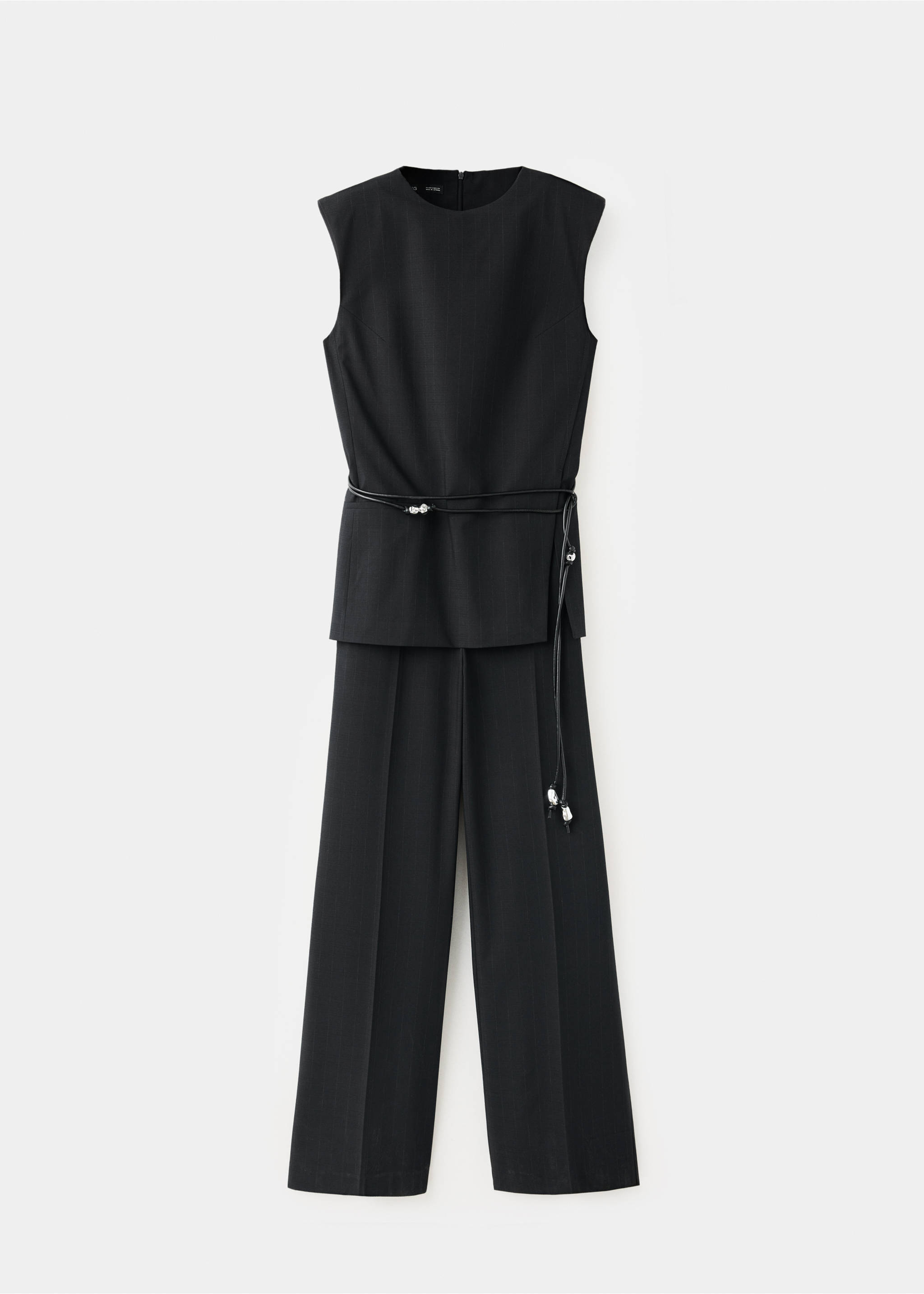 Combined jumpsuit with beaded belt - Article without model, Black. Ref: 37055994-00.