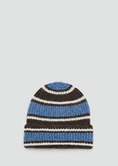 Ribbed striped beanie — Sky Blue 1