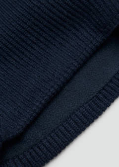 Ribbed scarf with relief logo — Navy 3