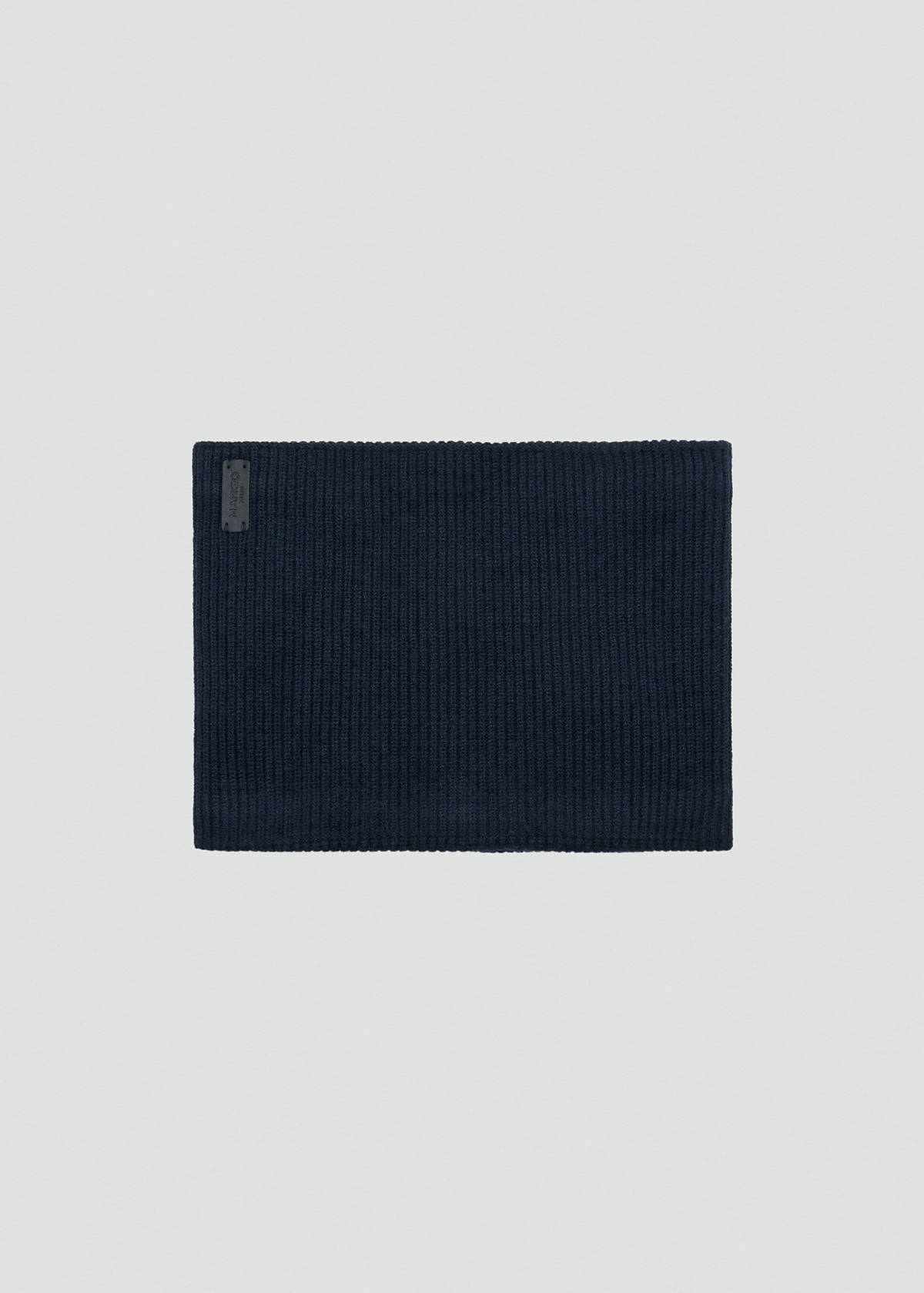 Ribbed scarf with relief logo — Navy