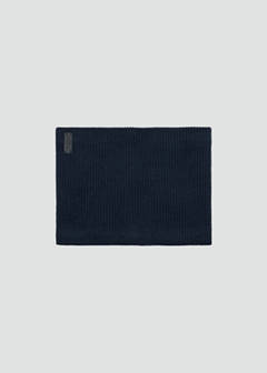Ribbed scarf with relief logo — Navy 1