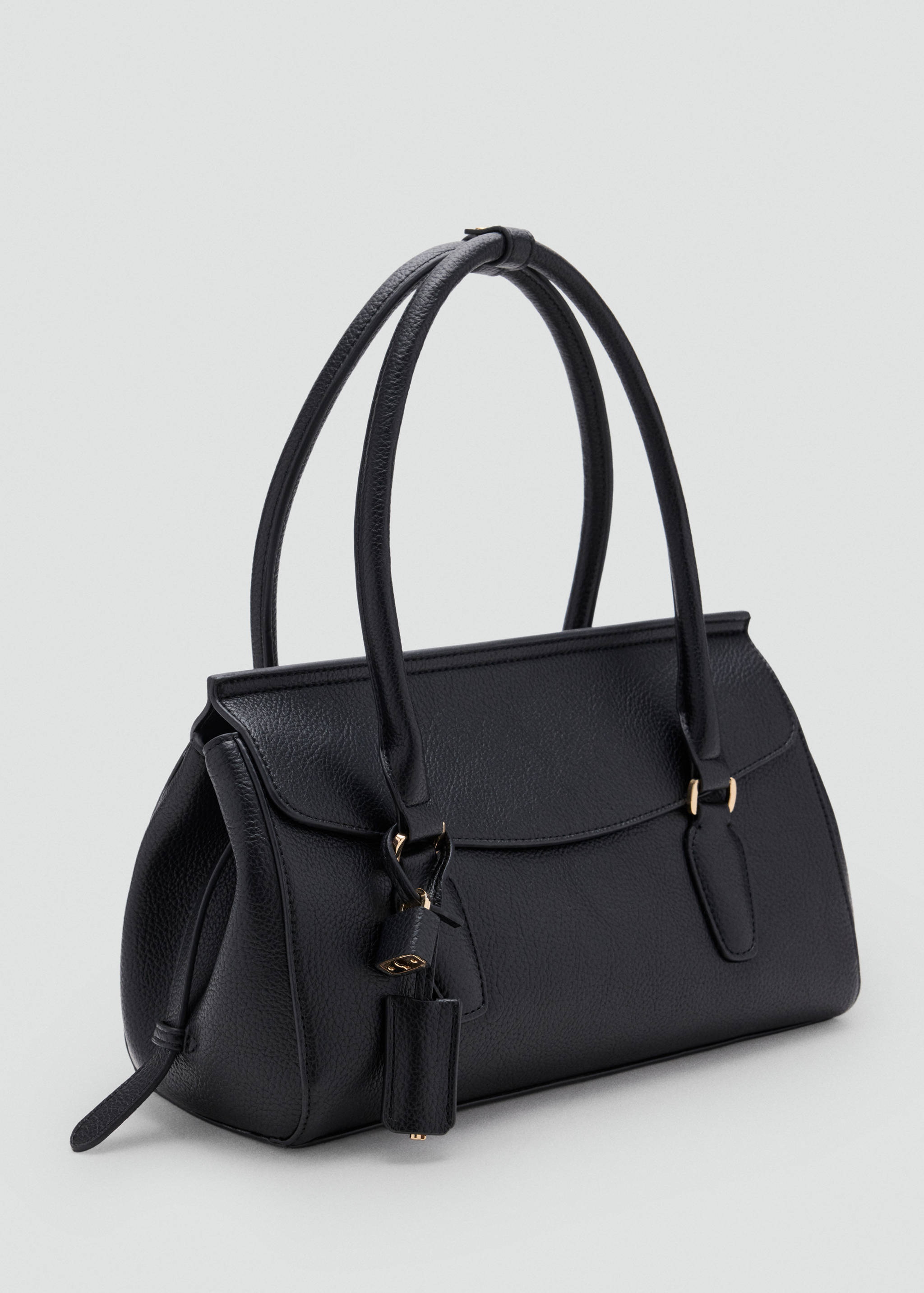 Sac bandoulière effet cuir avec détail charm - Plan moyen