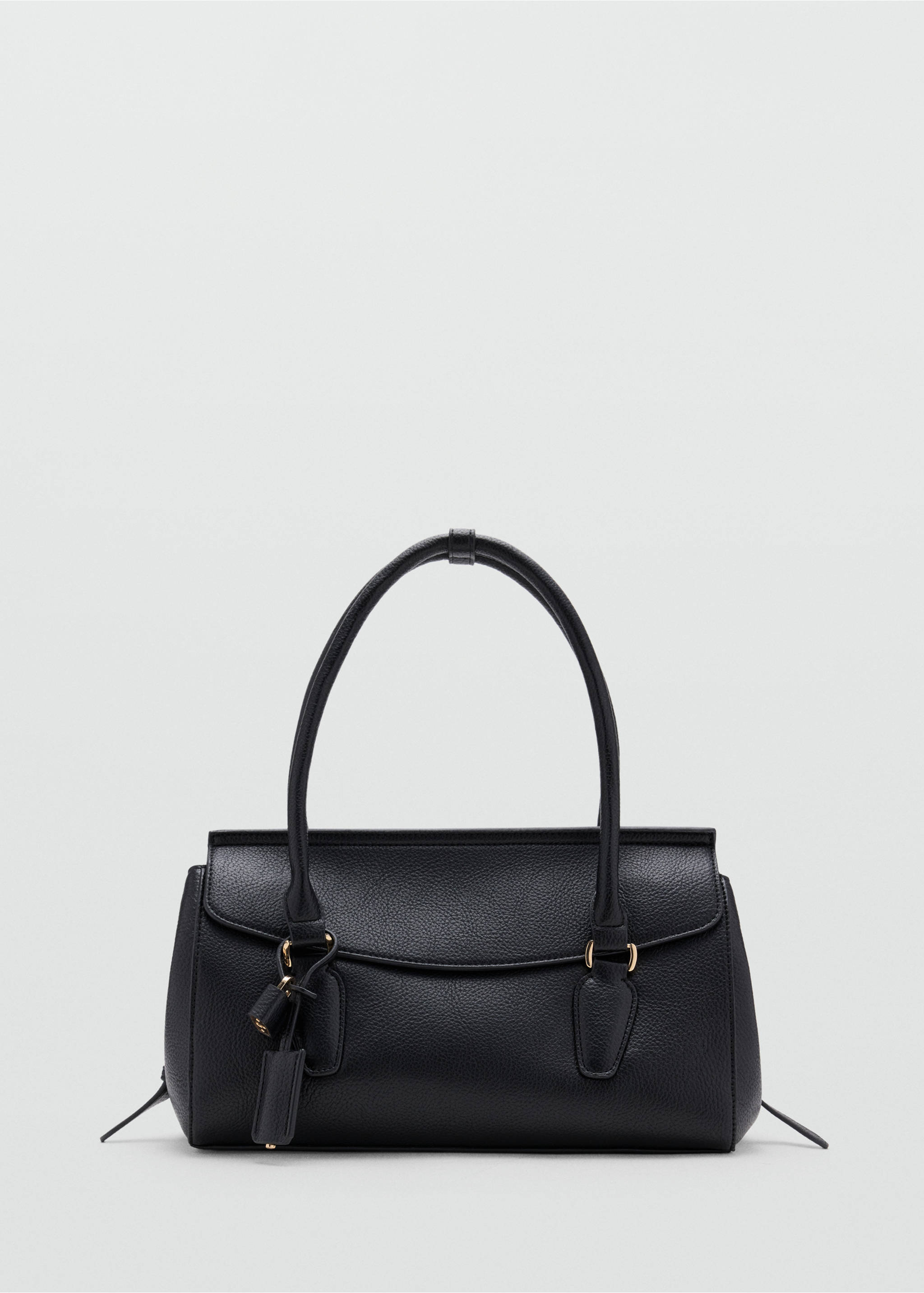 Sac bandoulière effet cuir avec détail charm - Article sans modèle, Noir. Ref: 37055998-00.