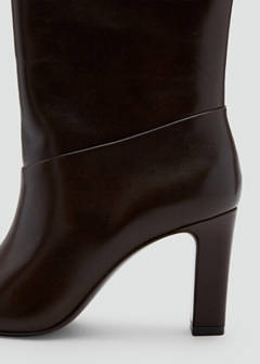 Leather heeled boots — Burgundy 4