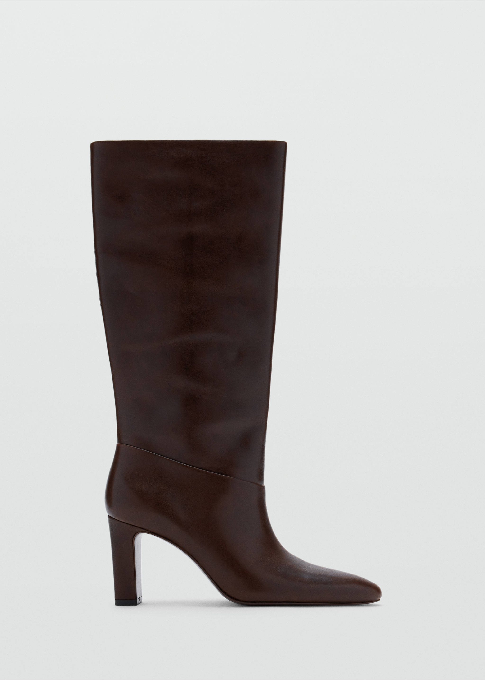 Leather heeled boots - Article without model, Burgundy. Ref: 37055999-00.