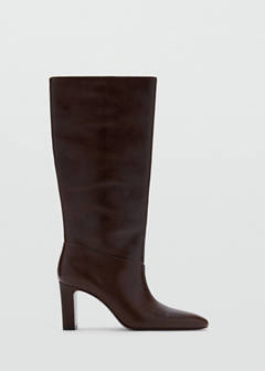 Leather heeled boots — Burgundy 2