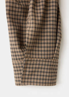 Checked jacket with funnel neck — Brown 8