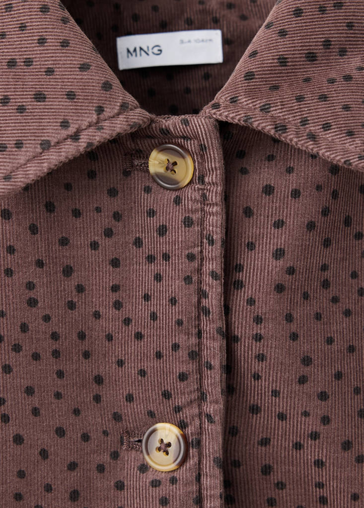 Polka-dot corduroy jacket — Chocolate
