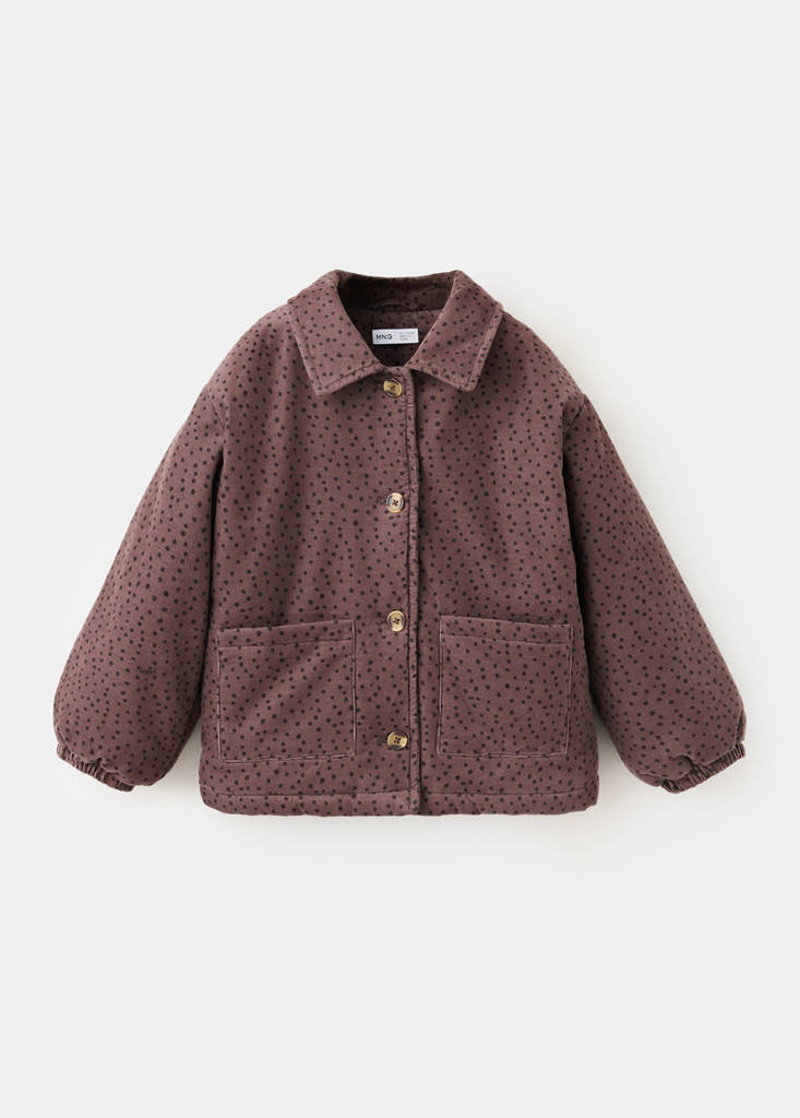 Polka-dot corduroy jacket — Chocolate