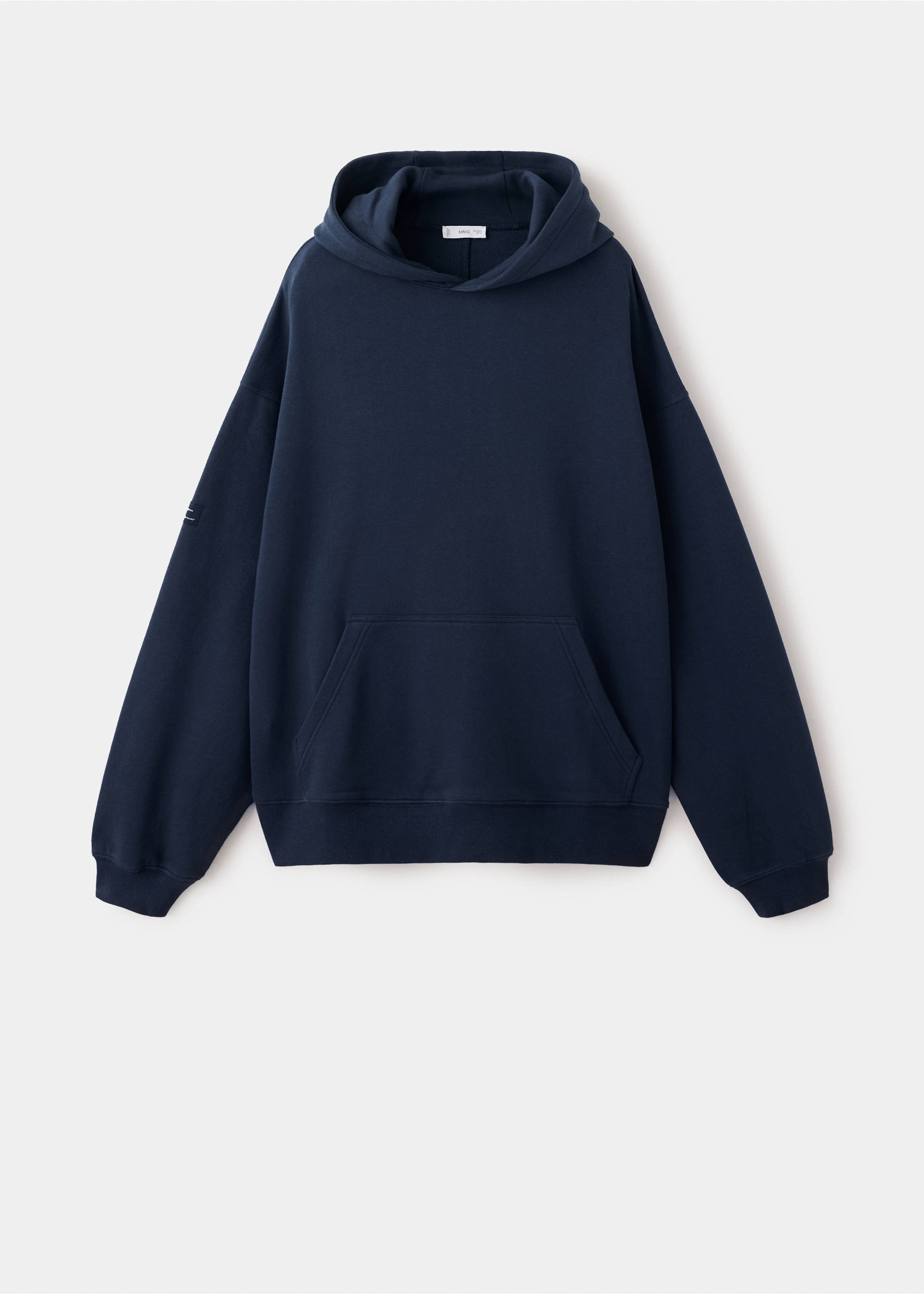 Sweat à capuche en coton avec patch décoratif - Article sans modèle, Bleu marine foncé. Ref: 37056002-00.